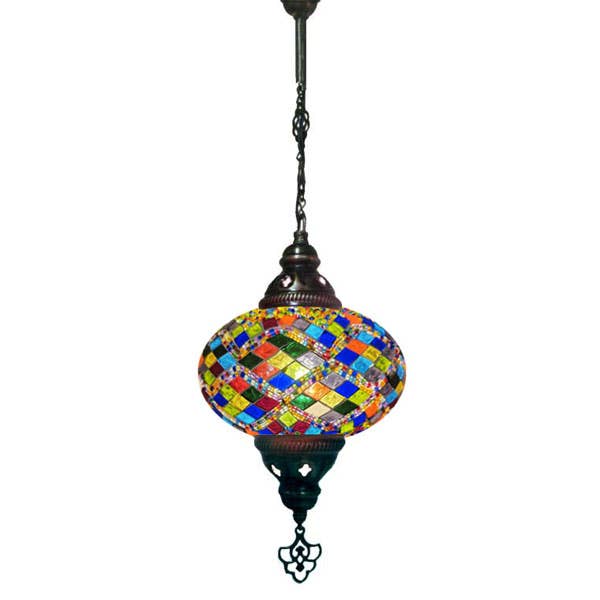 Hanging Mosaic Chandelier Lamp - Multi color glass mosaic
