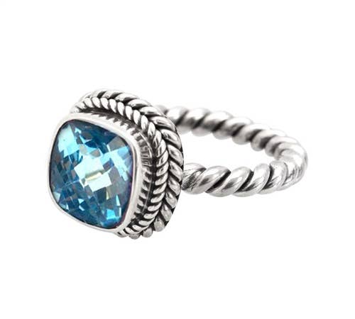 Tali Bantal Sterling Silver & Blue Topaz Ring (Size 7)