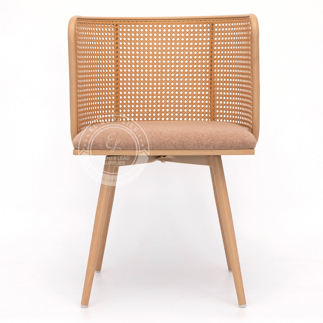 IMLIL Brown Rattan Swivel Dining Chair