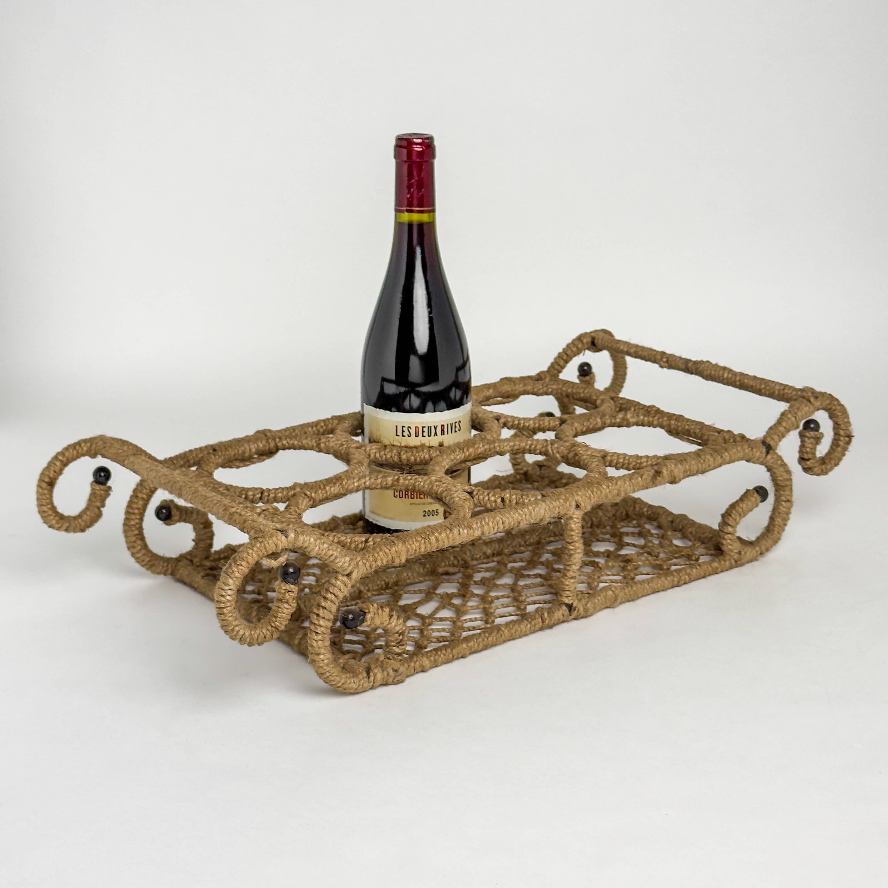 Iron Jute 6-Bottle Stand, 3