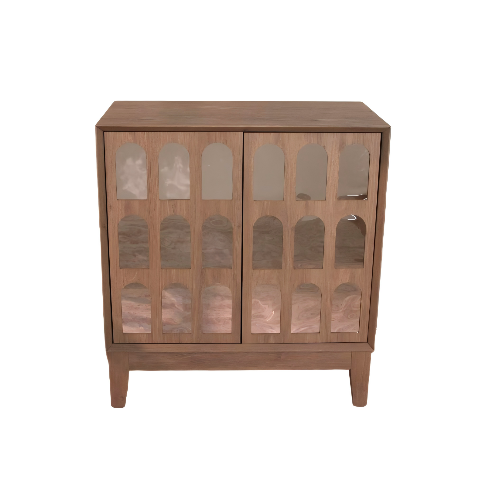 Mid-Century Boho Sideboard Buffet with Doors & Shelves: Default