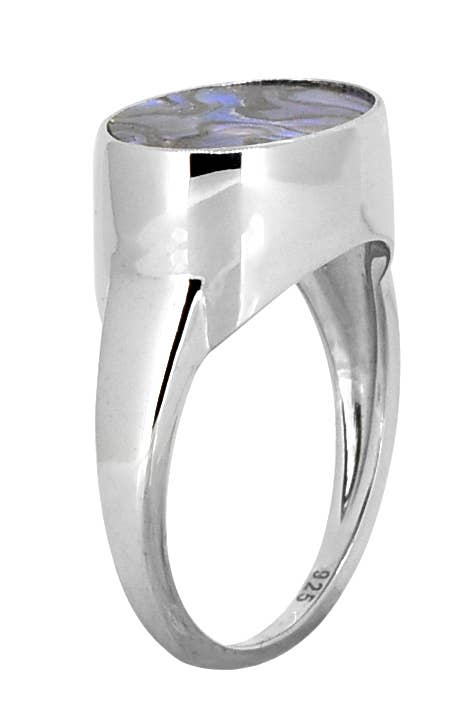 Abalone Shell 925 Sterling Silver Ring: 9
