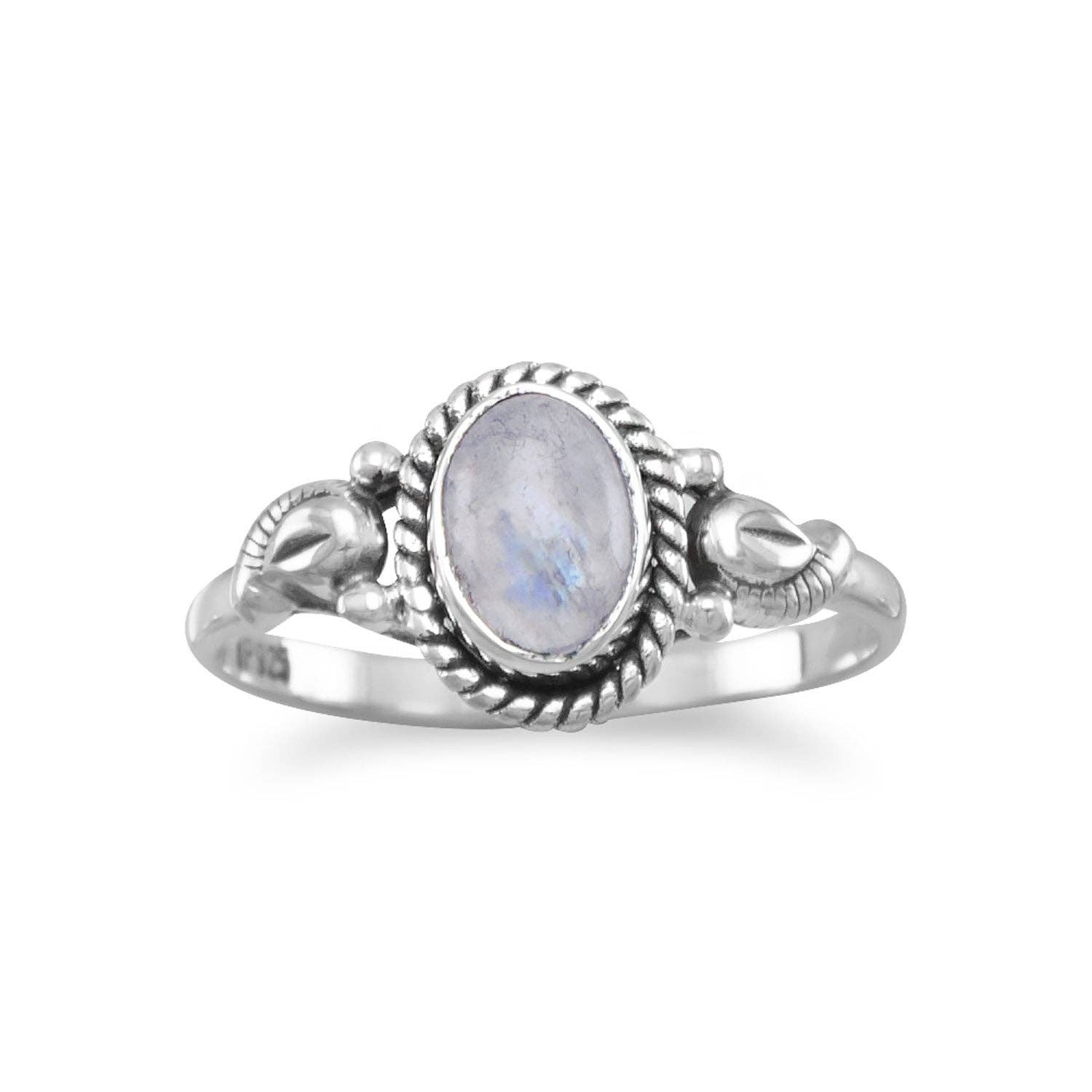 Oxidized Rainbow Moonstone Ring: 7