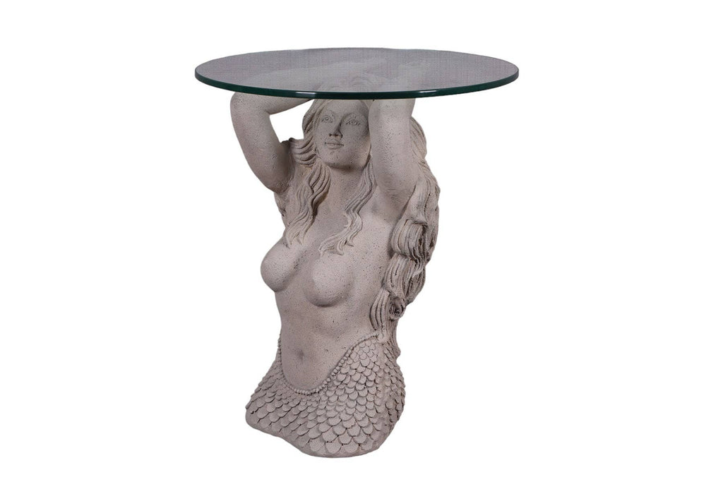 Large Mermaid end table in Roman Stone finish
