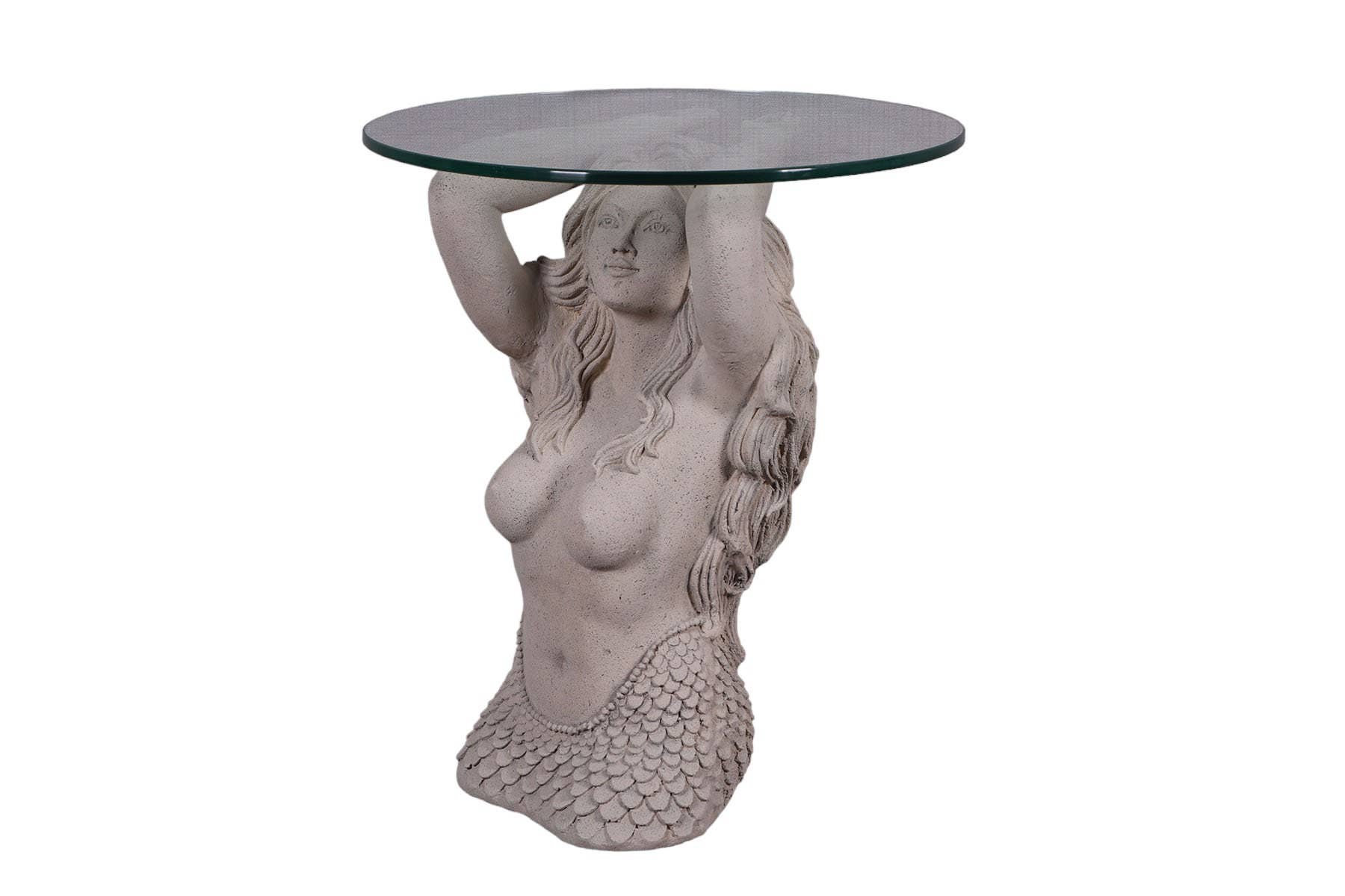 Large Mermaid end table in Roman Stone finish