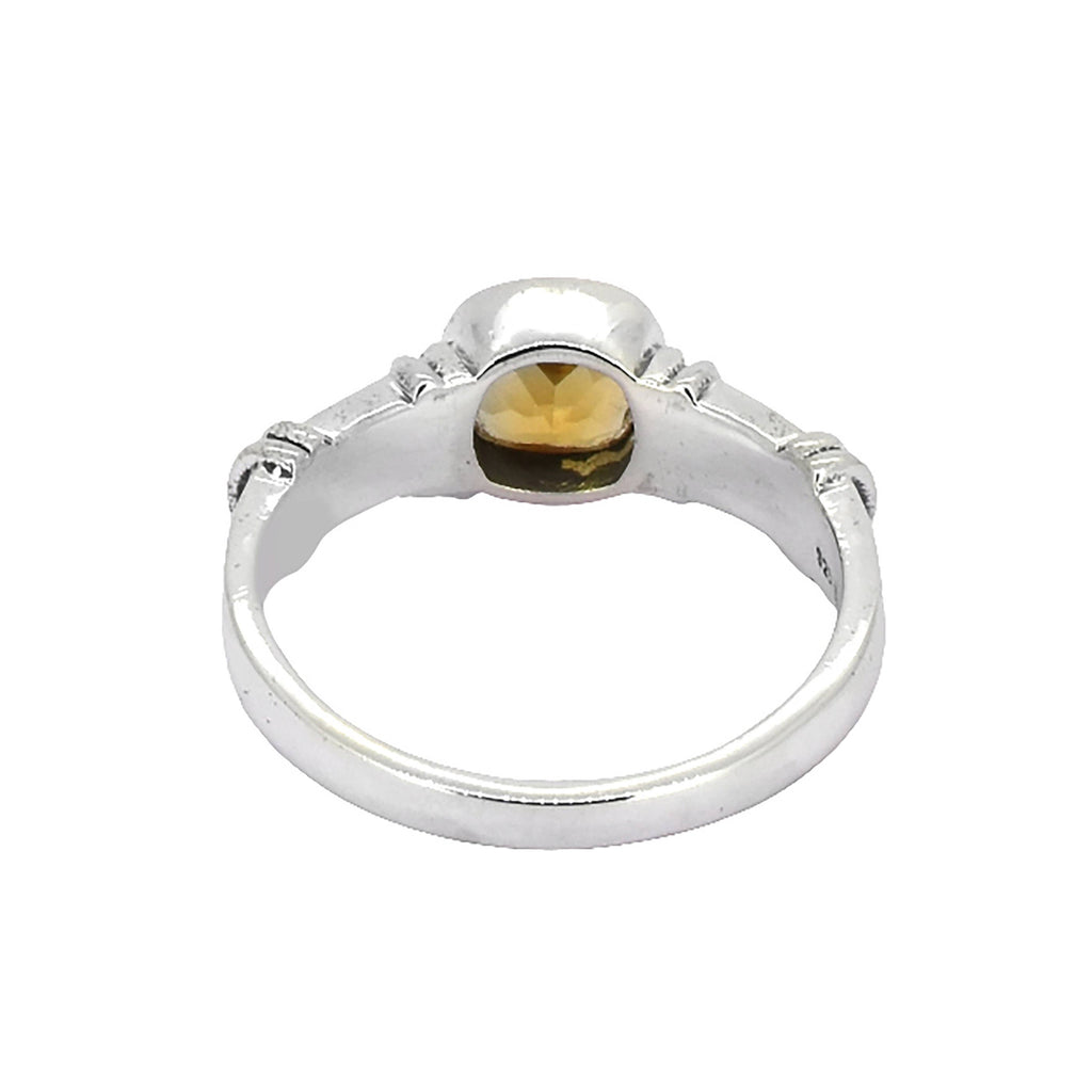 925 Silver Citrine Gemstone Solitaire Ring: 10