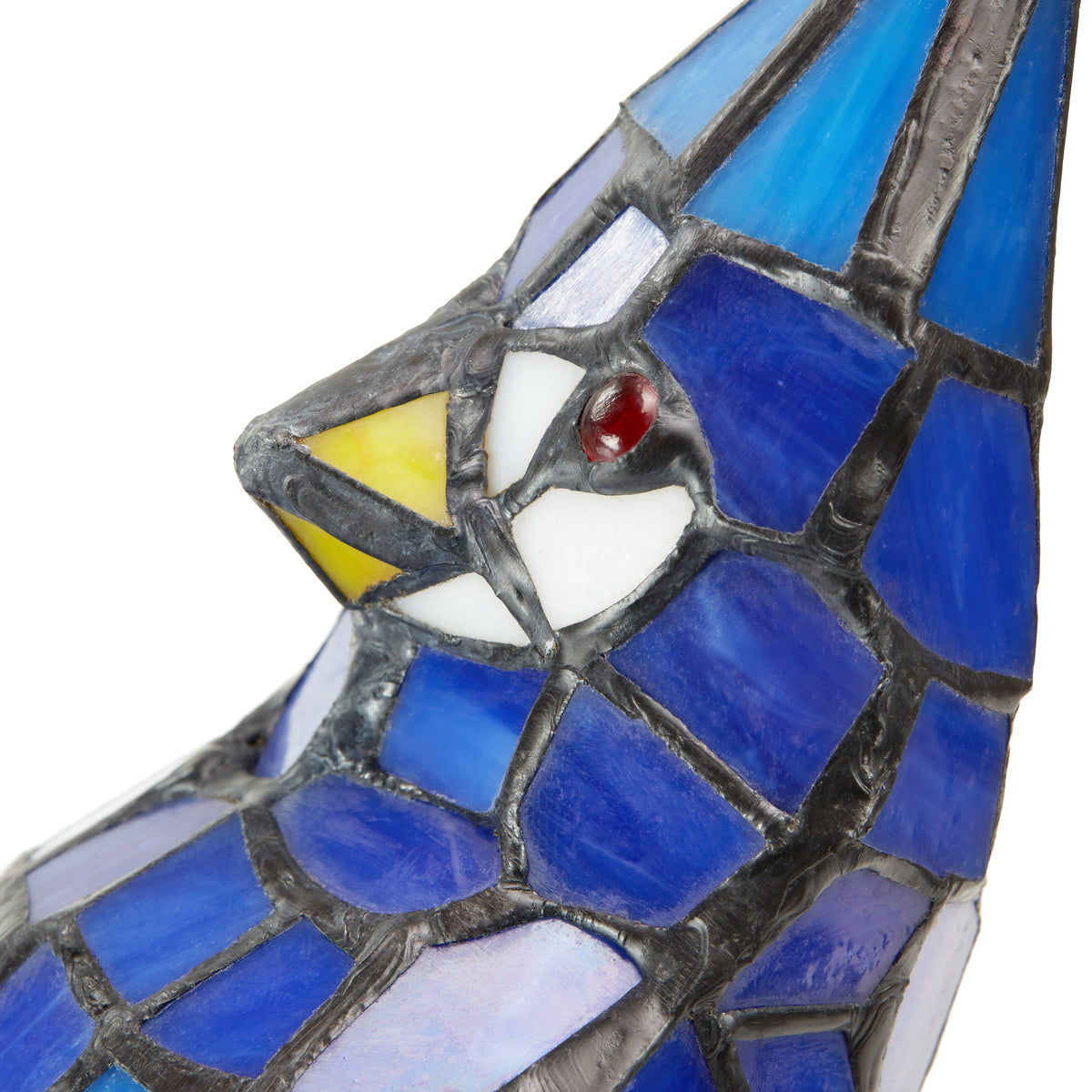 13.5" Genevieve Blue Jay Stained Glass Bird Accent Lamp