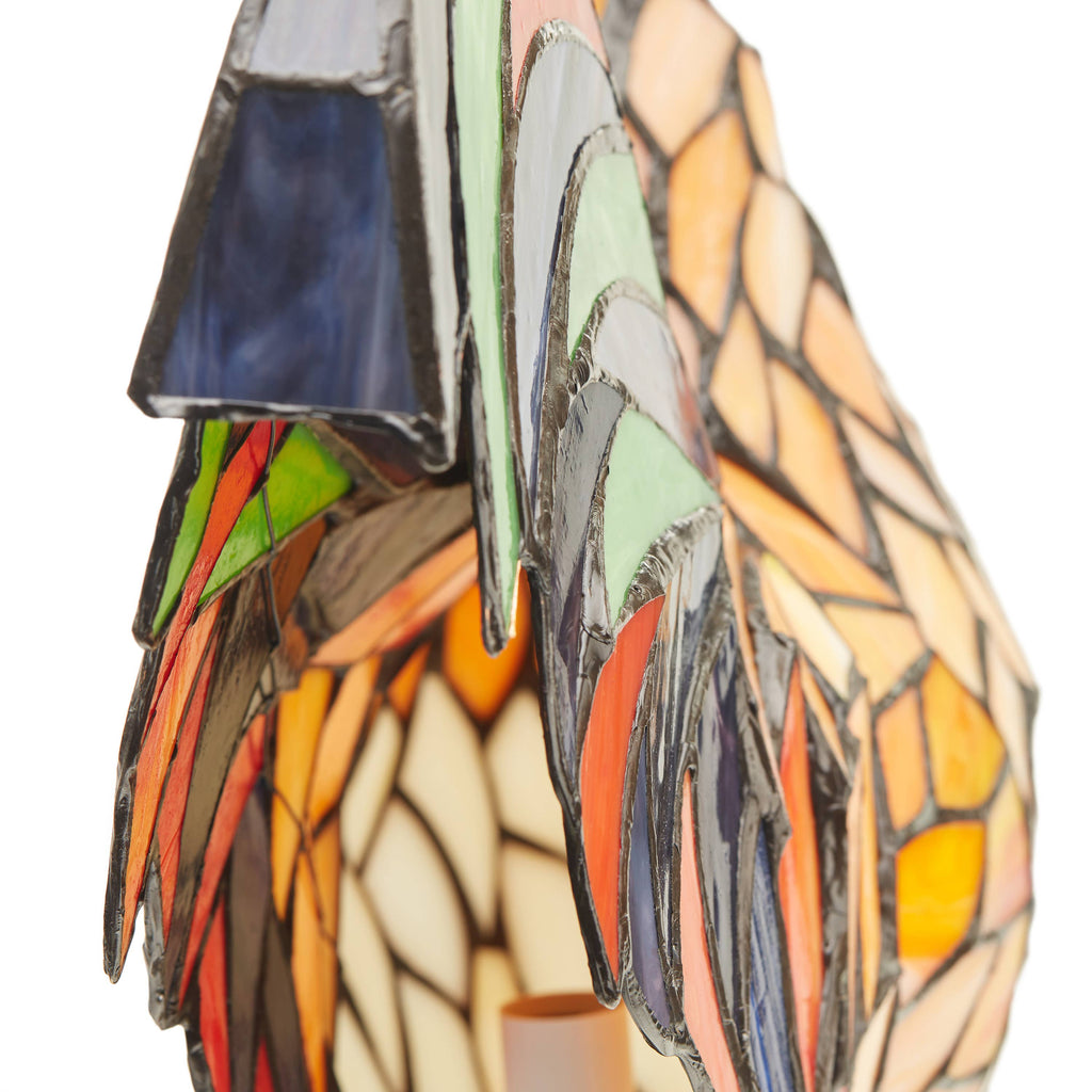 15" Tiffany-Style Rooster Multi-Color Novelty Accent Lamp