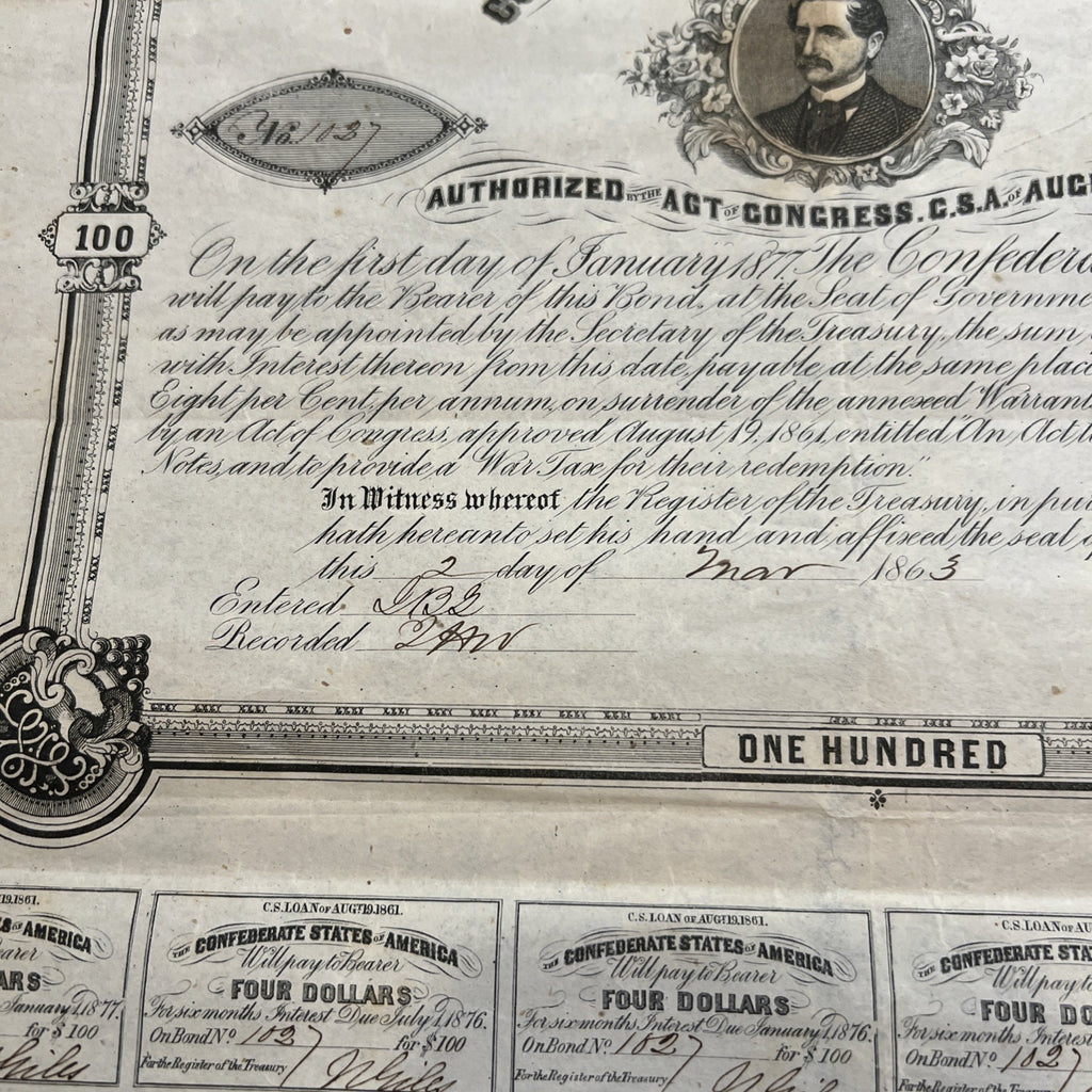 Confederate States Of America $100 