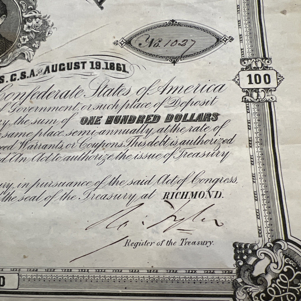Confederate States Of America $100 