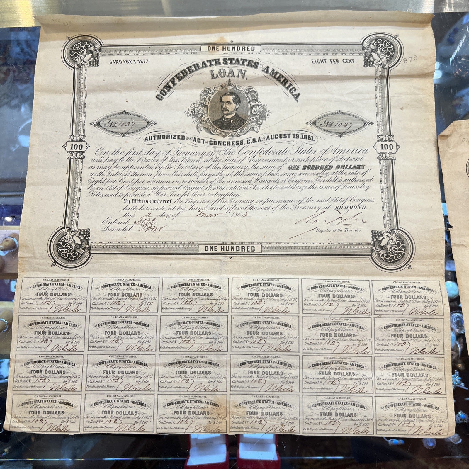 Confederate States Of America $100 