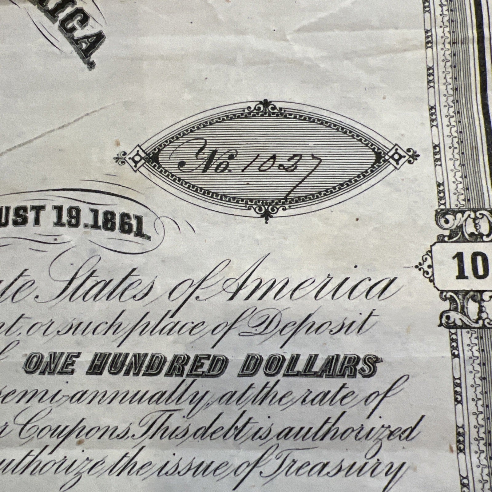 Confederate States Of America $100 