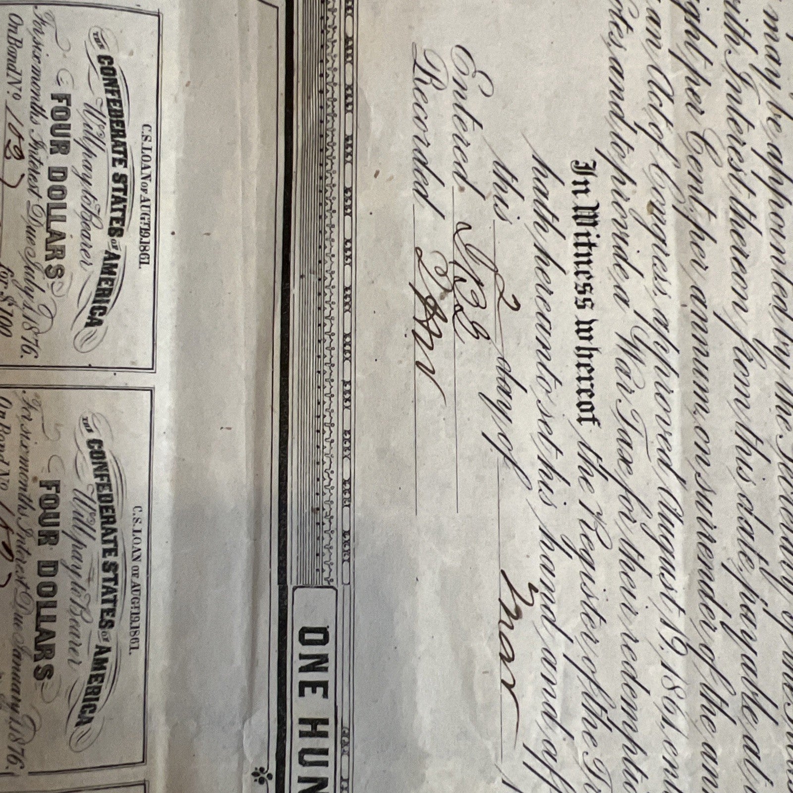 Confederate States Of America $100 