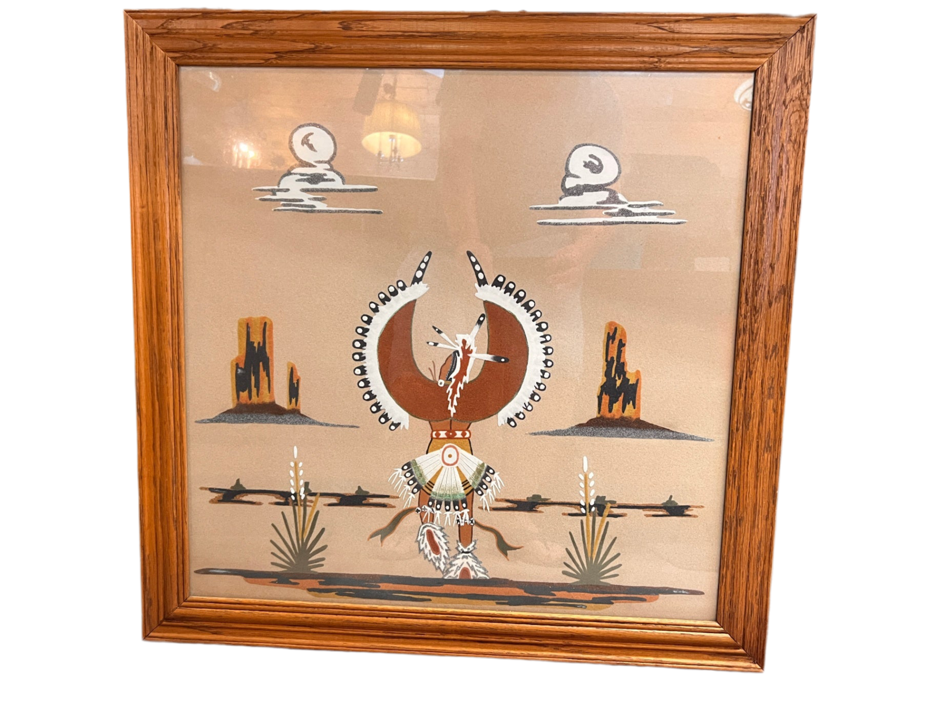Navajo Sand Painting – Framed (24x24, New Mexico origin)