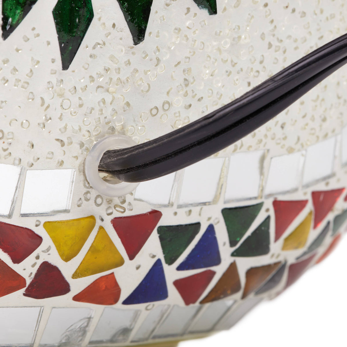 9.5" Geometric Mosaic Glass Oval Globe Accent Lamp