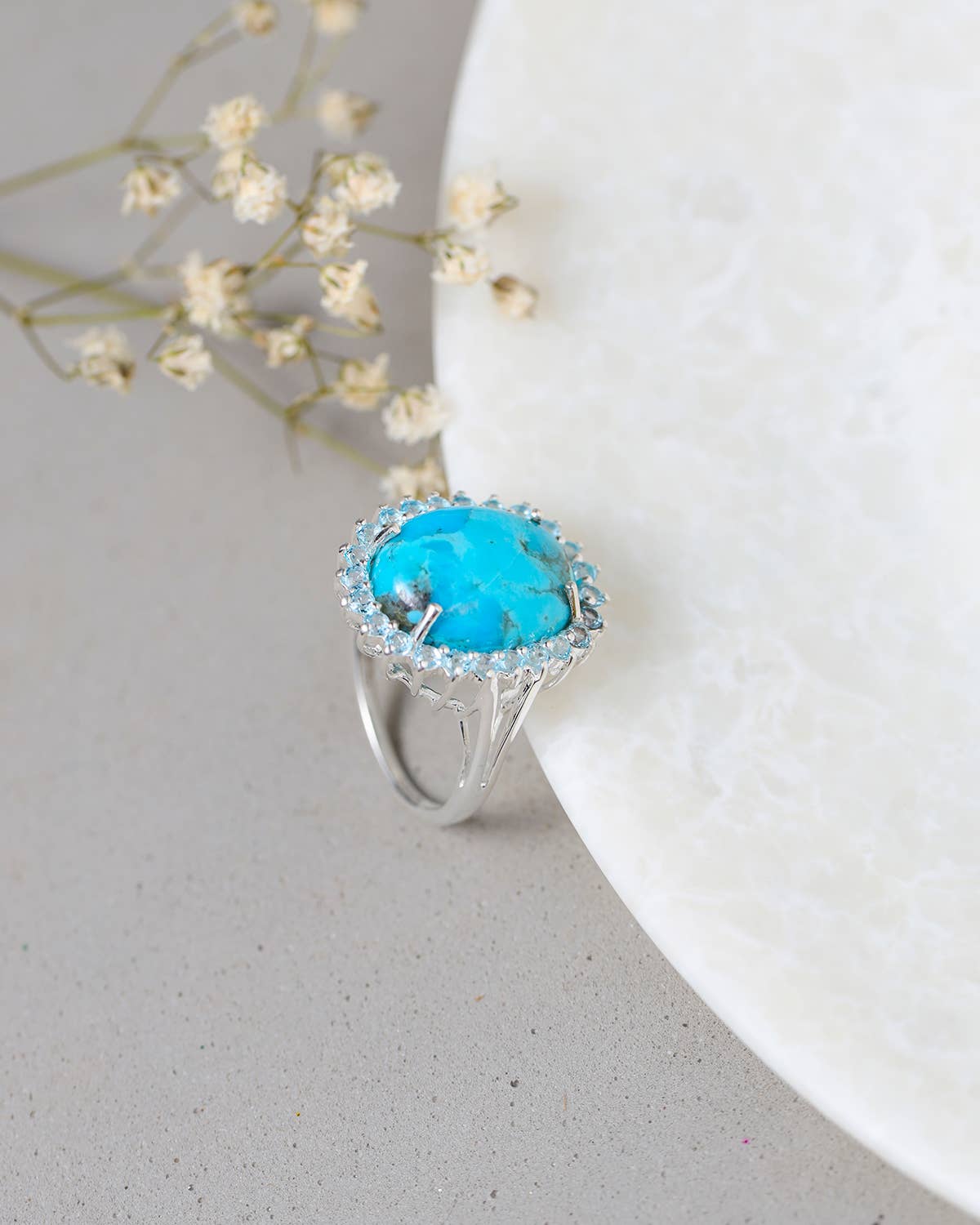 Blue Copper Turquoise 925 Sterling Silver Ring Jewelry: 7