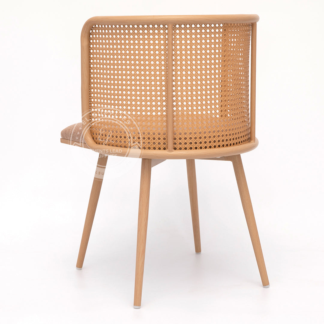 IMLIL Brown Rattan Swivel Dining Chair