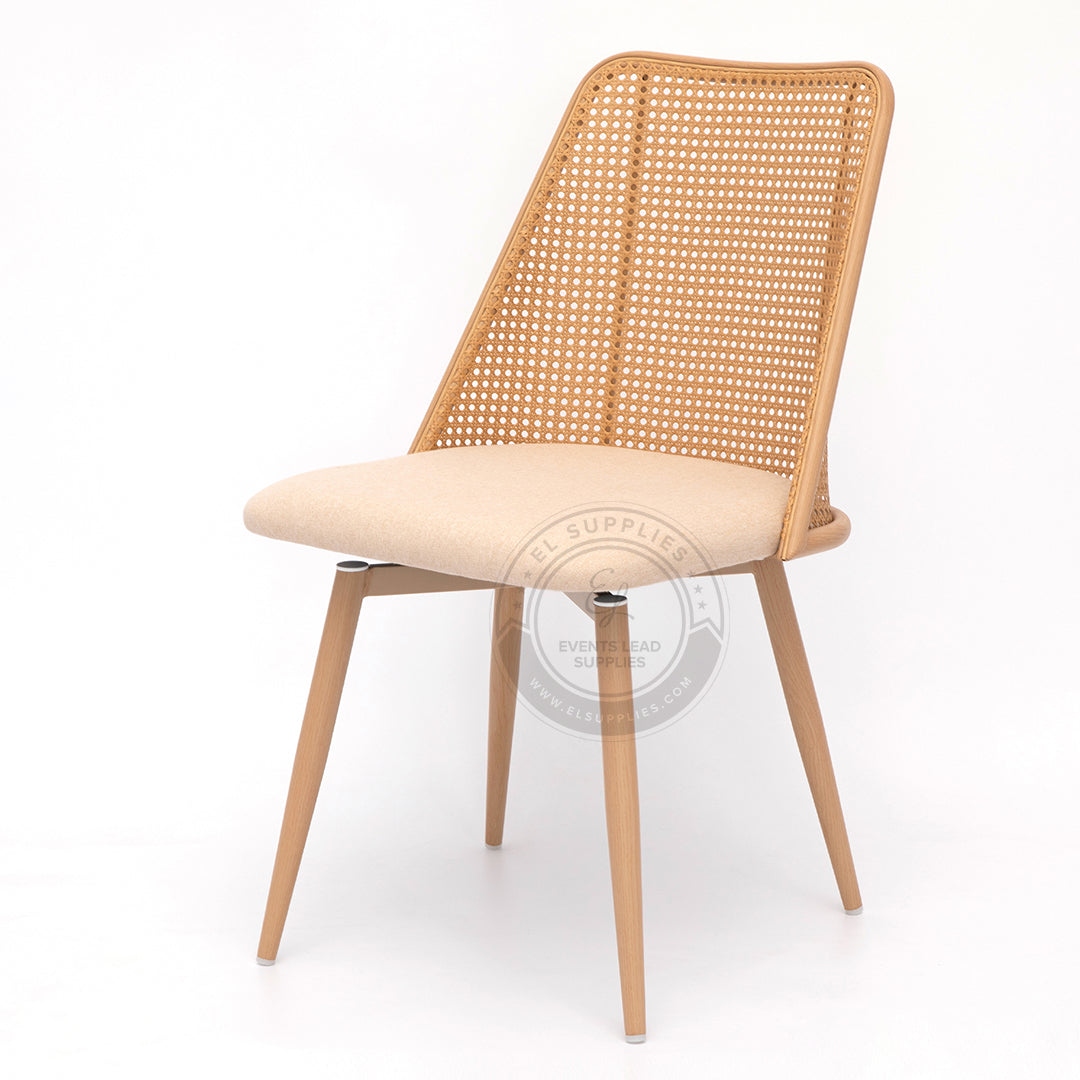 FEZ Beige Rattan Swivel Dining Chair