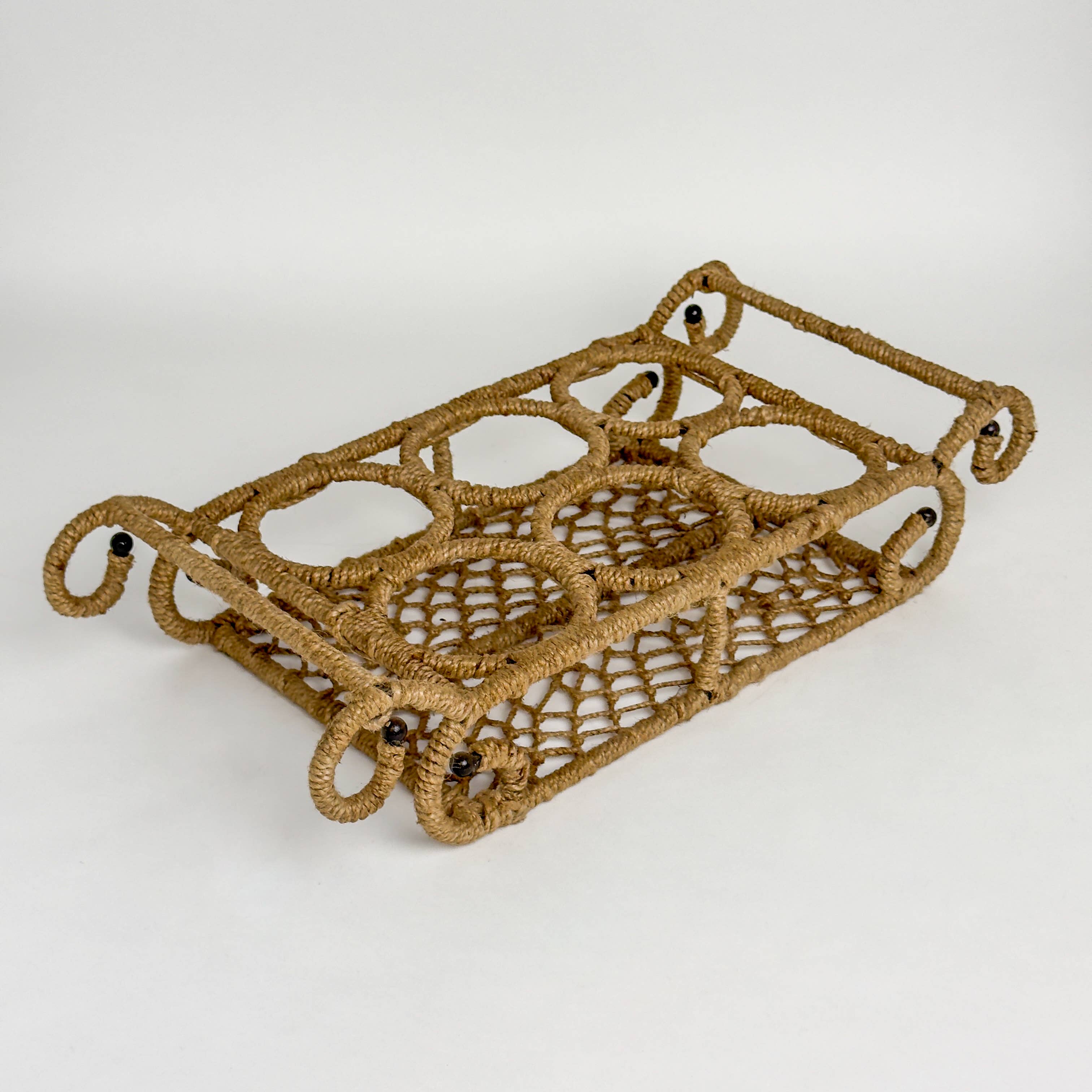 Iron Jute 6-Bottle Stand, 3