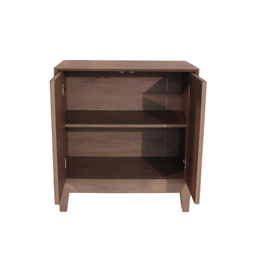 Mid-Century Boho Sideboard Buffet with Doors & Shelves: Default