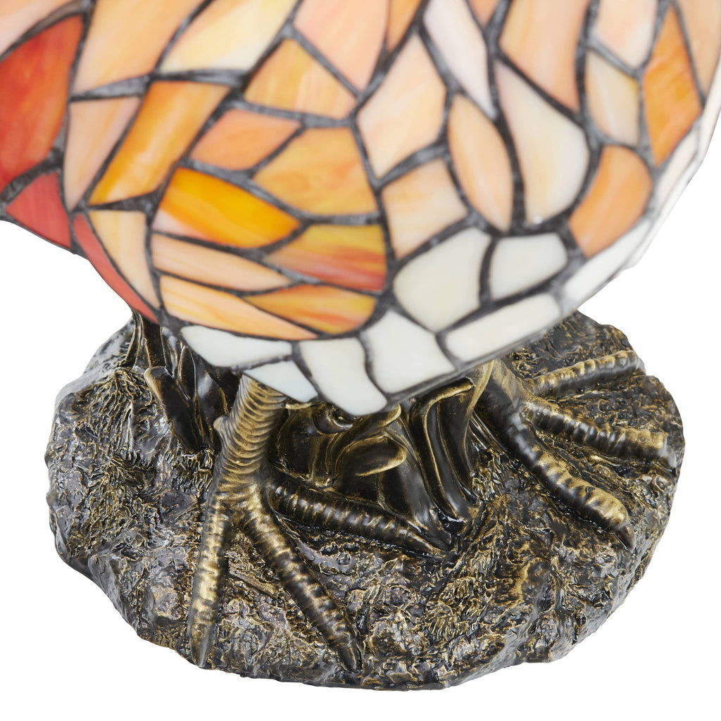 15" Tiffany-Style Rooster Multi-Color Novelty Accent Lamp