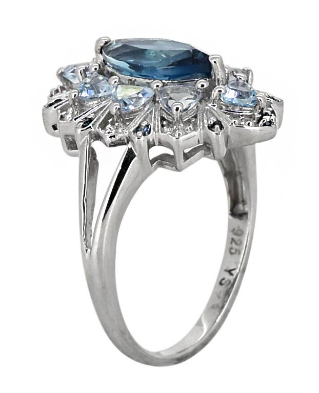 London Blue Topaz 925 Sterling Silver Ring Jewelry: 7