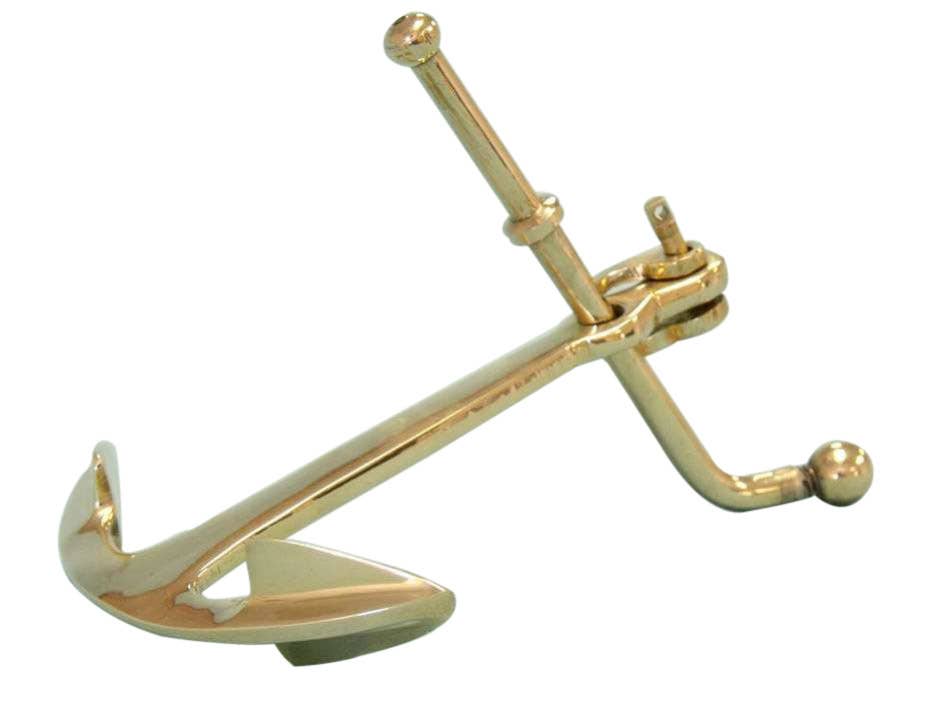 Solid Brass Anchor Paperweight 5"