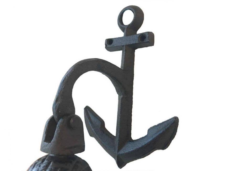 Cast Iron Wall Hanging Anchor Bell 8"