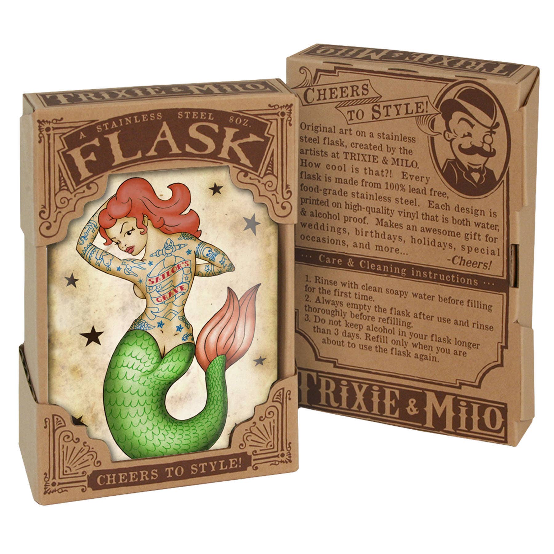 Flask - Tattooed Mermaid