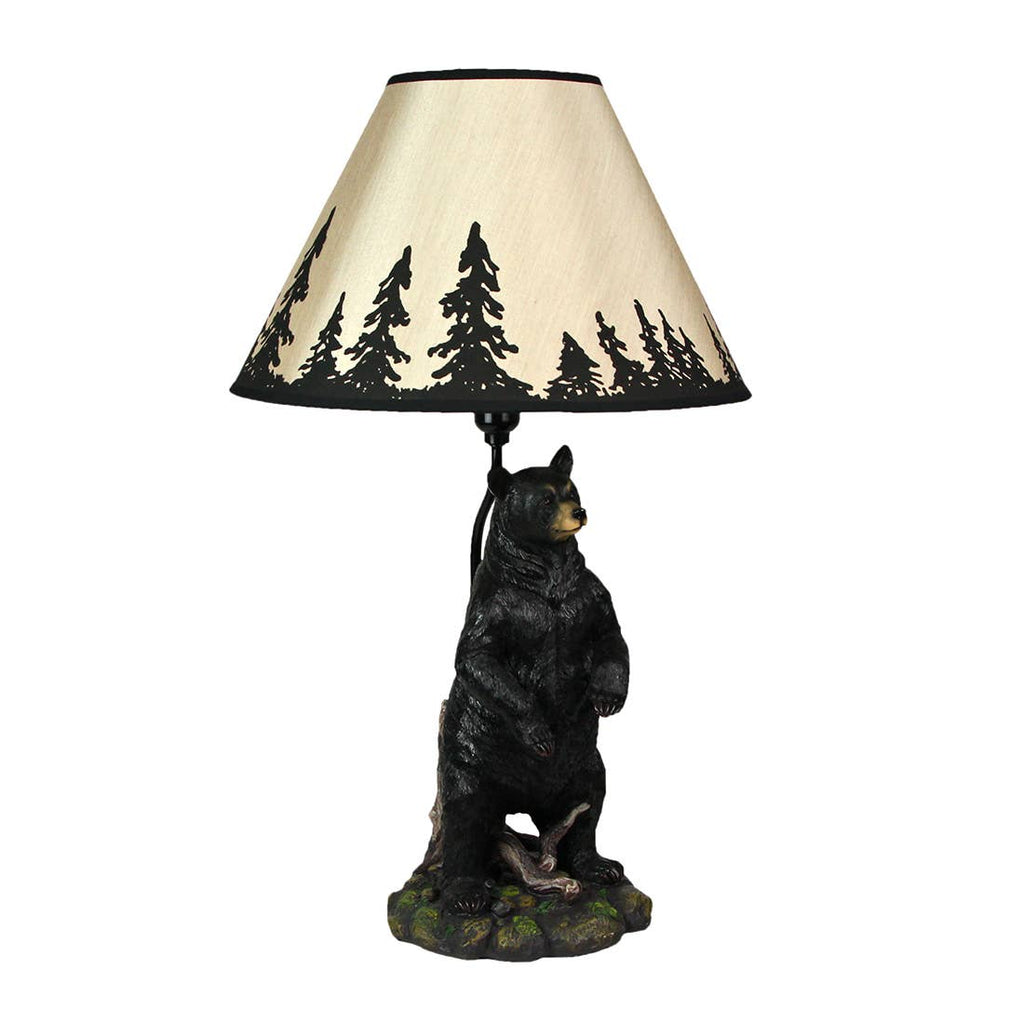 Standing Grizzly Bear Table Resin Lamp Forest Shade