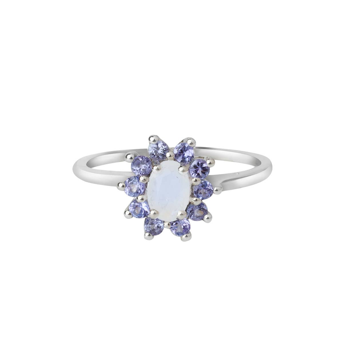 10K White Gold Rainbow Moonstone Cloud Ring RLR2528RM: 7
