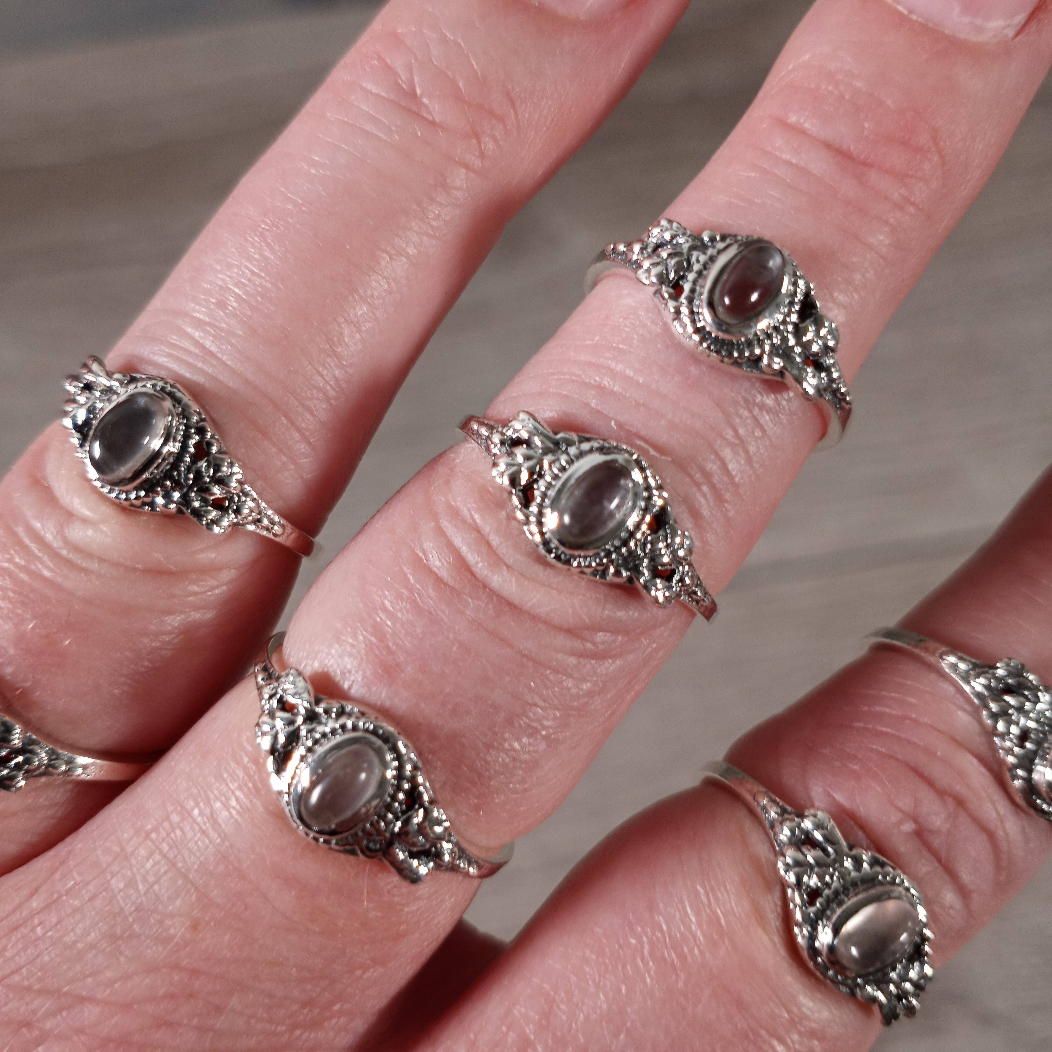 Sterling Silver 925 Earthy Dainty Boho Style: Citrine / 7