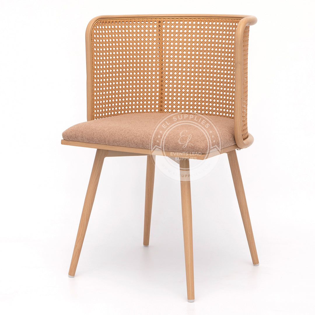 IMLIL Brown Rattan Swivel Dining Chair