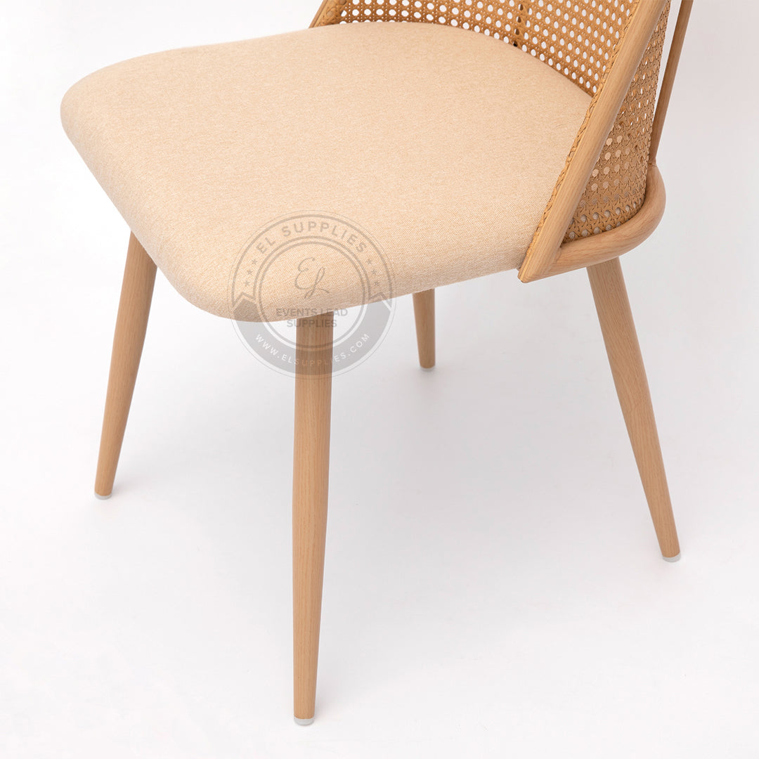 FEZ Beige Rattan Swivel Dining Chair