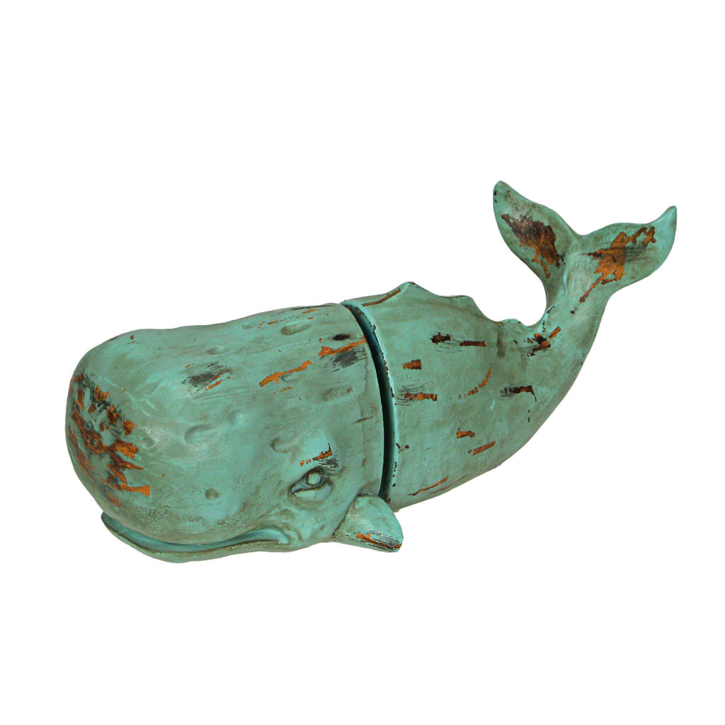 Resin Verdigris Whale Bookends Bookshelf Décor