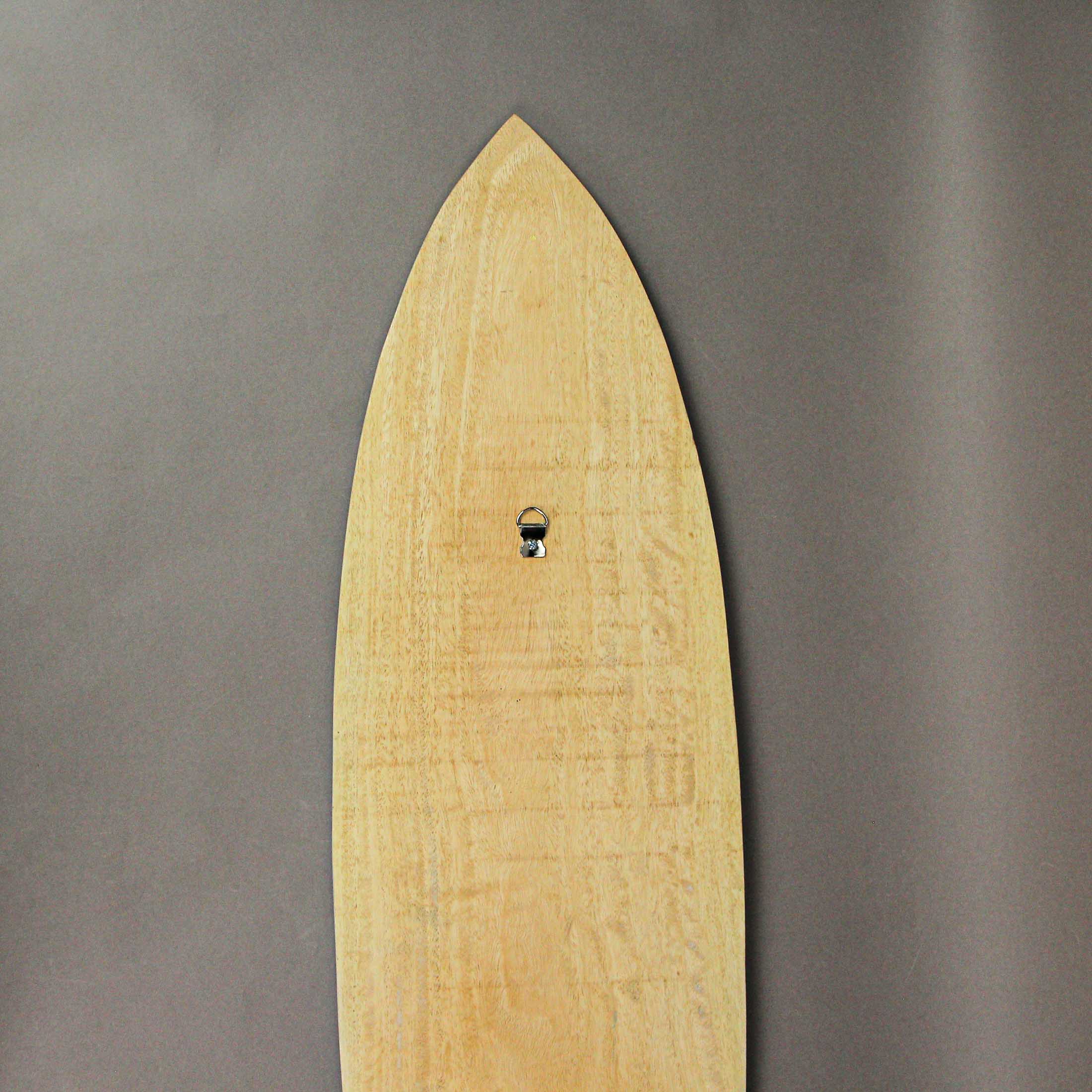 Striped Wooden Surfboard Wall Hanging 39 inch Blue