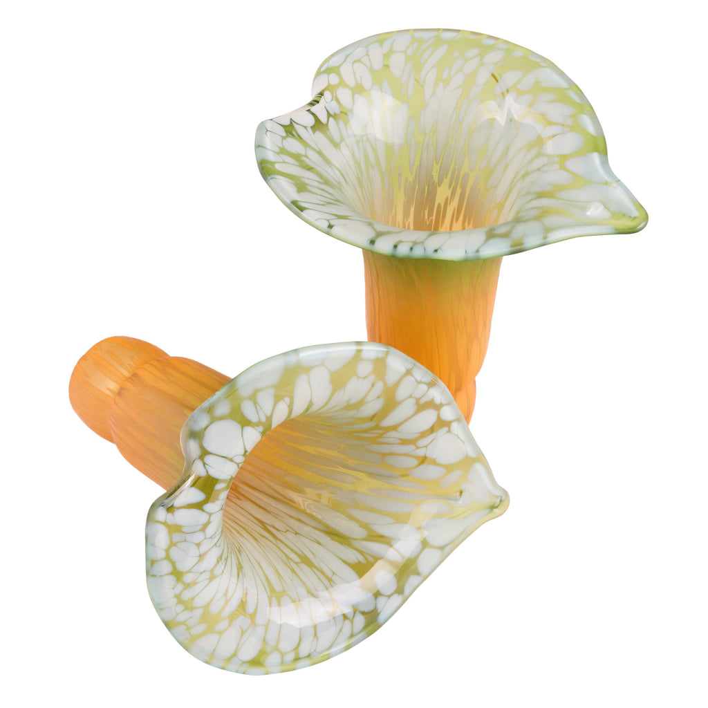 20"H Green Hand Blown Glass 5 Calla Lily Uplight Table Lamp