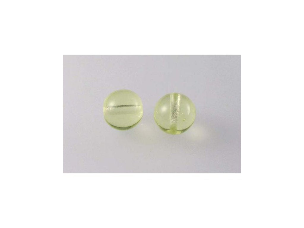 Round Pressed Beads, Transparent Yellow, Glass, Czech Republic