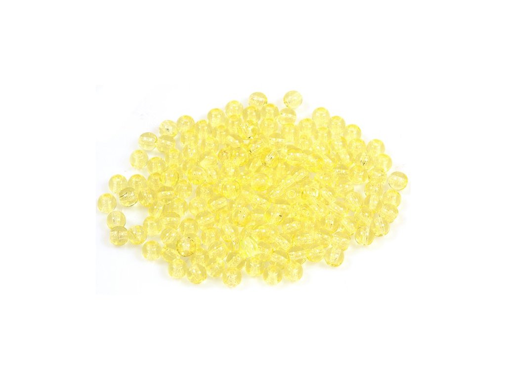 Round Pressed Beads, Transparent Yellow, Glass, Czech Republic