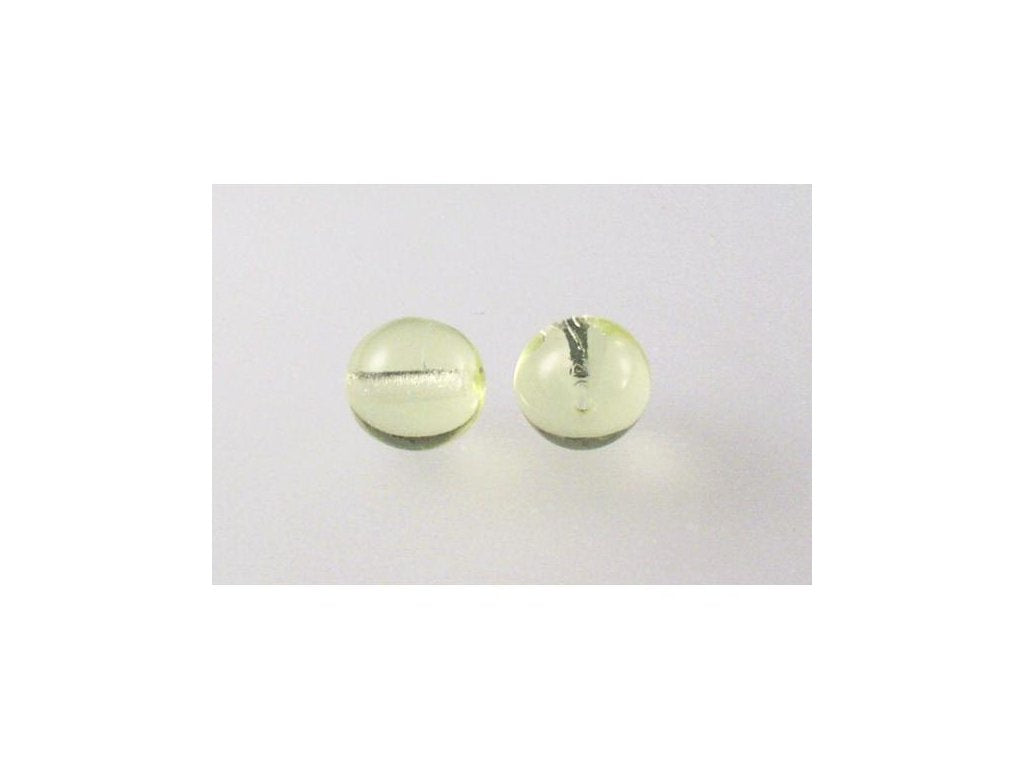 Round Pressed Beads, Transparent Yellow, Glass, Czech Republic