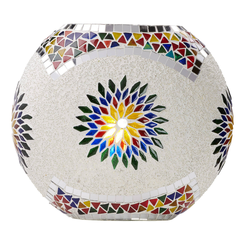 9.5" Geometric Mosaic Glass Oval Globe Accent Lamp