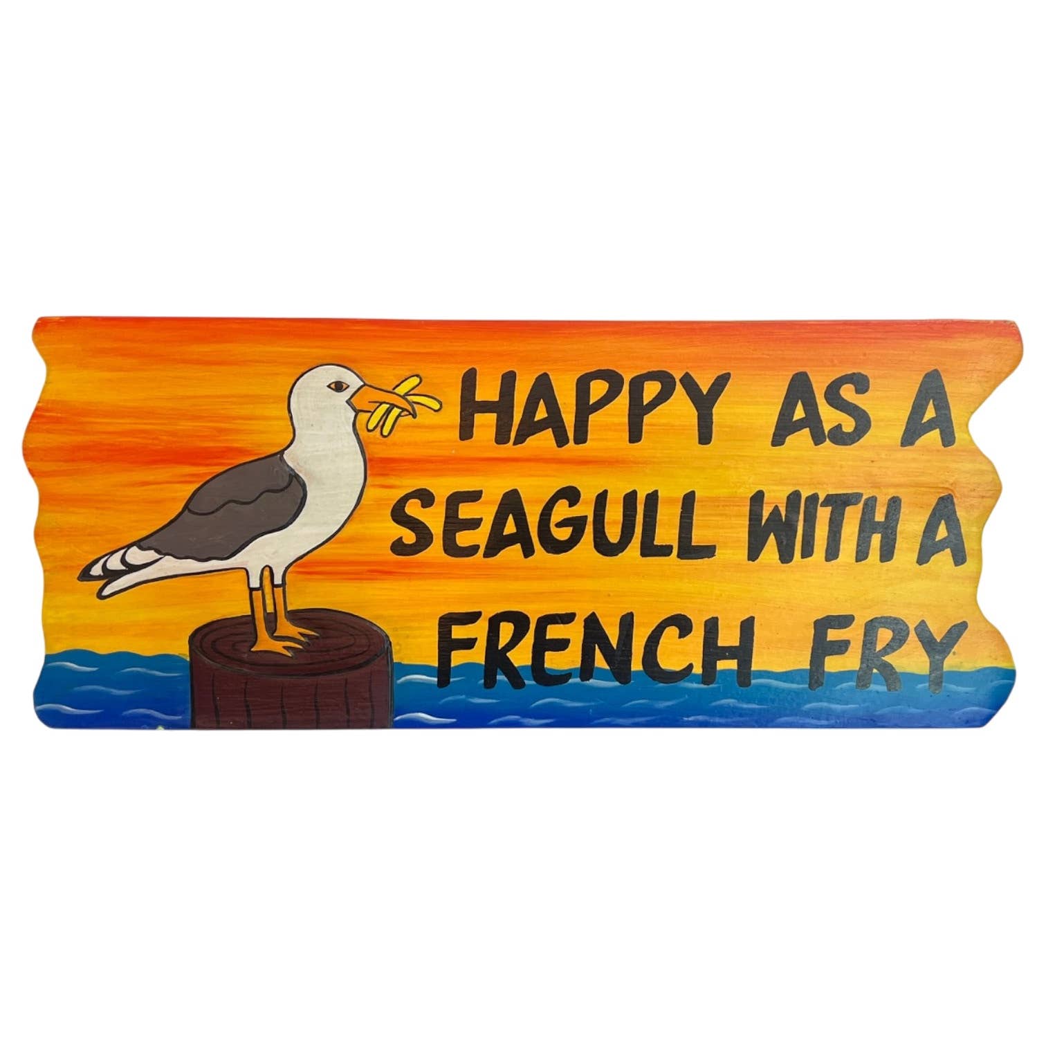 Seagull W French Fry Wood Sign 8" X 20" N-1219-SG-FF