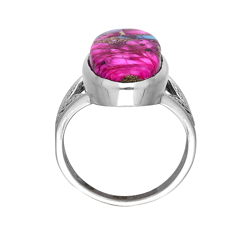925 Silver Aurora Grove Pink Mohave Turquoise Ring: 6