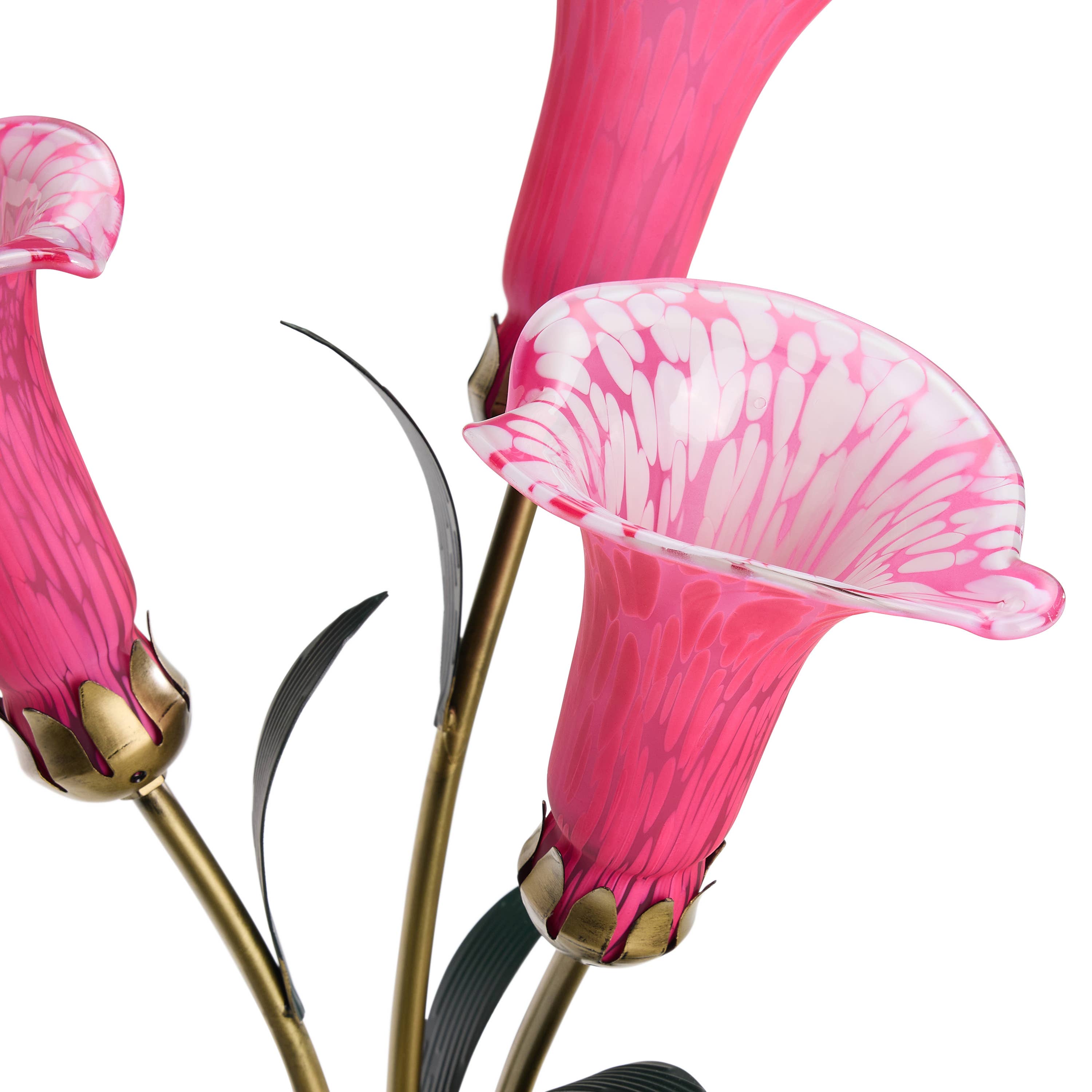 23.5"H Fuchsia 3 Shade Handblown Glass Calla Lily Table Lamp