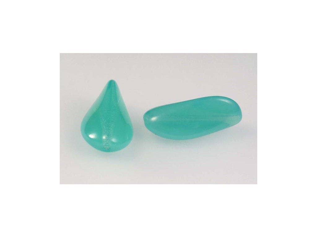 Pressed Beads, Opal Aqua, Glass, Czech Republic