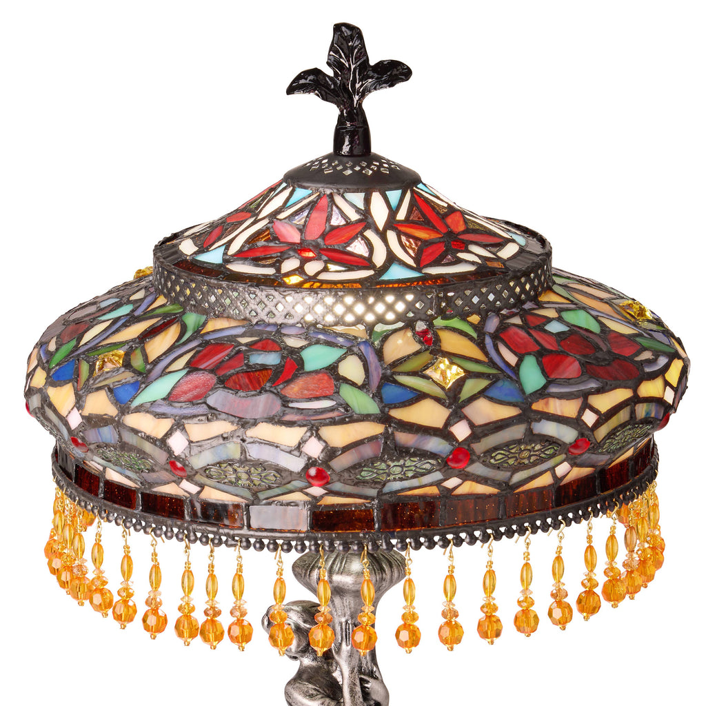 24" Parisian Antique Silver Bell Shade Novelty Table Lamp