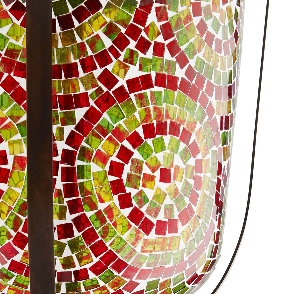 15.5" Anjelica Bullet-Shaped Red & Green Glass Ceiling Light