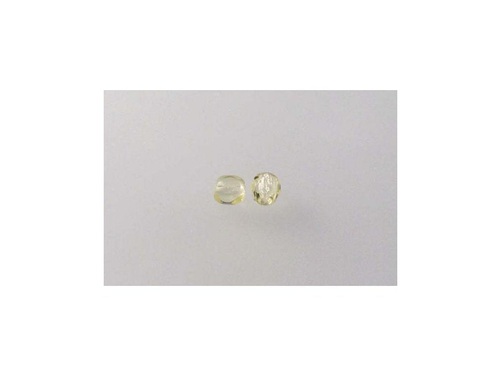 Faceted Round Fire Polished Beads, Transparent Yellow (80120), Glass, Czech Republic