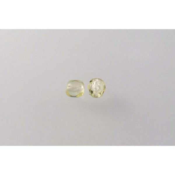Faceted Round Fire Polished Beads, Transparent Yellow (80120), Glass, Czech Republic
