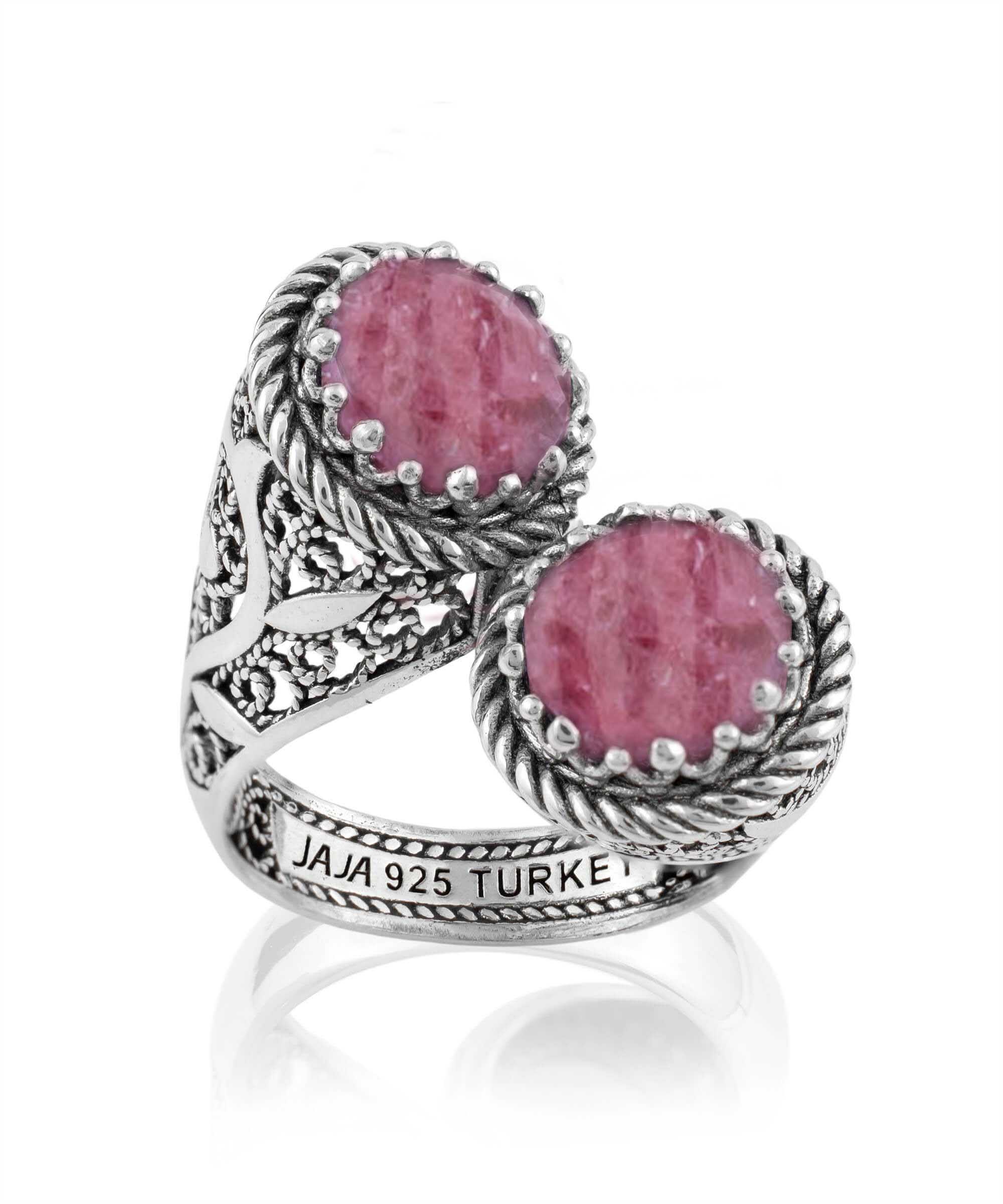 Art Rhodonite Gemstone Women Sterling Silver Bypass: 7